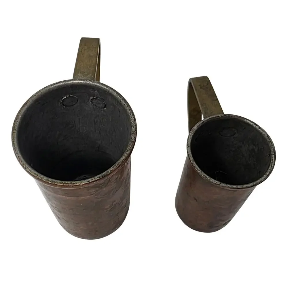Vintage Copper Measuring Cups Set of 4 Nesting Hand Stamped Farmhouse Decor